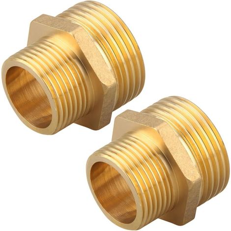 Mamelon Réducteur en Laiton G1" x G3/4", 2 Pièces, Connexion Robuste pour Eau Potable