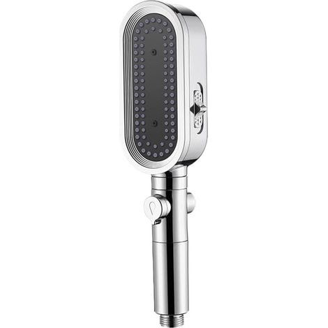 High-pressure shower head, 3-mode adjustable hand shower faucet, bathroom accessories, silver (1/4)
