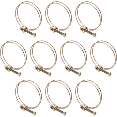 10pcs Collier De Serrage Réglable À Double Fil 71-76mm Collier De Serrage En Acier Au Carbone Pour Tuyau Flexible Pour Collecteur De Poussière Caoutchouc PVC Pompe De Piscine (1/5)