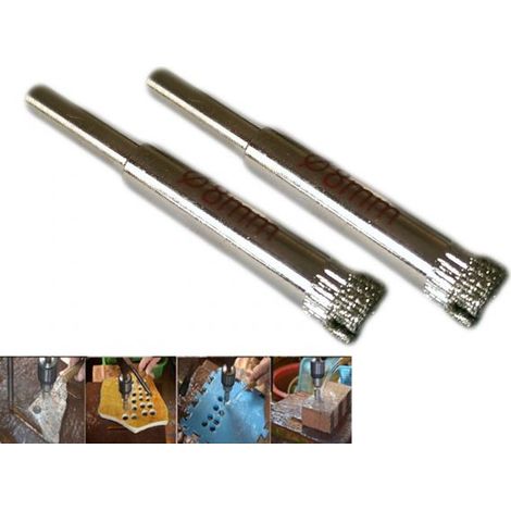 KIT 2 FRESA A TAZZA DIAMANTATA Ø 8 mm PER VETRO, MARMO, CERAMICA E VETRORESINA