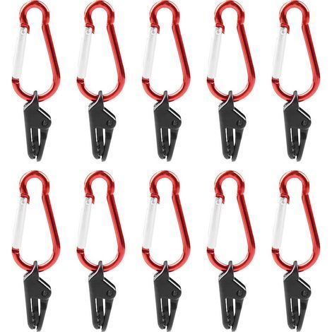 Lntyq 10 pièces Clips de Tente et Pinces Antivent Légères pour Bâche Accessoires Camping Polyvalents pour Fixation Rapide et Sécurisée Extérieur (1/5)