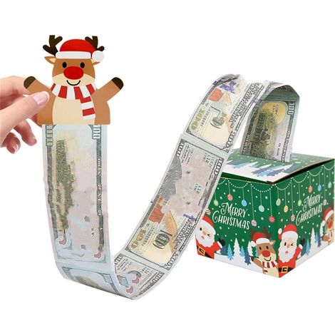 Sac À Surprise Pour Argent - Boîte Cadeau À Tirer - Pour Fêtes De Noël - En Carton Ondule - 1 Pièce (1/3)