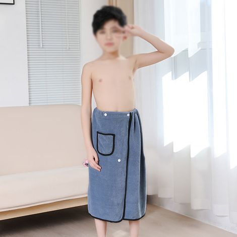 Peignoir Enfant - Éponge Microfibre Absorbante - À Capuche Avec Poche D'Angle - Pour Bain Natation Douche - 1 Pièce (1/5)