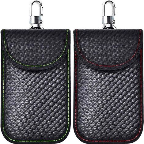 Pochette Etui Anti RFID cle Voiture - Lot de 2 Etui anti Rfid clé Voiture - Signal Blocage Signal Sac De Faraday BOITIER (1/5)