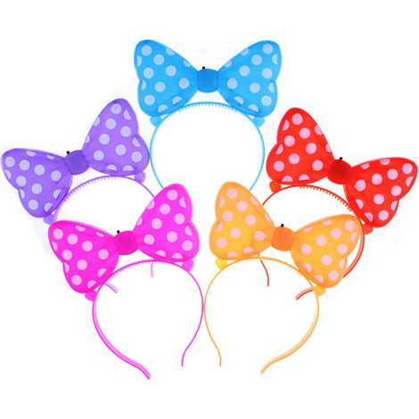 12 Pièces Bandeau Cheveux Lumières LED Plastique Arc Brillant pour Fêtes Discothèque Cosplay Couleurs Assorties (1/5)