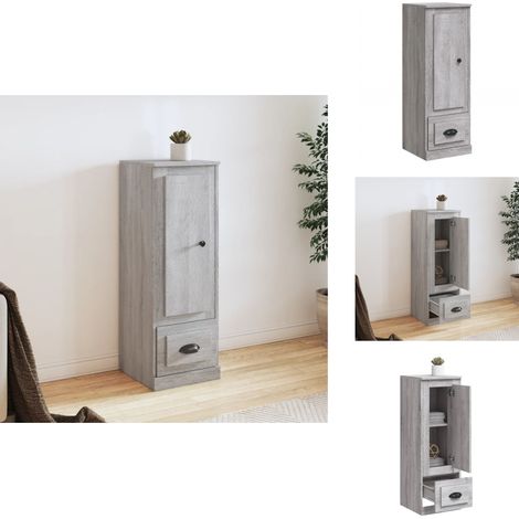 Highboard Grau Sonoma 36x35,5x103,5 cm Holzwerkstoff - Sideboard - Hochschrank - Wohnzimmermöbel - Grau - Holzwerkstoff (1/5)