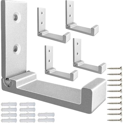 Klappbare Haken zum Aufhängen von Mänteln und Handtüchern rostfreie Wandbefestigungsschrauben (5, quadratisch, silber). (1/5)