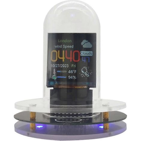 Horloge à tube Nixie RGB connectée en Wi-Fi, écran couleur IPS à LED, veilleuse analogique/numérique à monter soi-même (1/4)