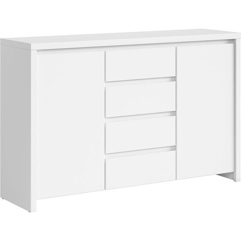 Buffet 2 portes 4 tiroirs Soren Blanc (1/5)
