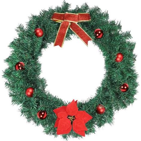 Guirlande de Noël - XMTECH - Ø50cm - Baies Rouges - Boules de Noël - PVC Résistant aux UV (1/4)