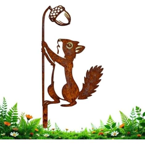 Piquet de jardin en forme d'animal - Décoration d'automne rouillée (1/5)