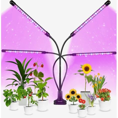 Lámpara de cultivo para plantas - LED de espectro completo - 20 vatios - temporizador automático de 3/9/12 horas - adaptador incluido - para plantas de interior pequeñas, grandes y/o altas - hierbas (1/4)