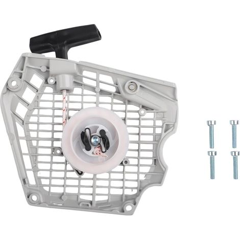 Ensemble de démarrage pour tronçonneuse 1147-080-2101 compatible avec MS500i MS500-R Corde de démarreur à tirer, composante de réparation extérieure, blanc (B) (1/5)
