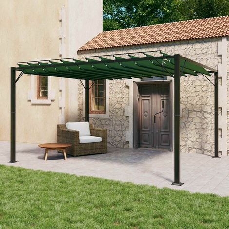 vidaXL Gazebo con tetto ventilato 3 x 4 x 2,14 m Verde