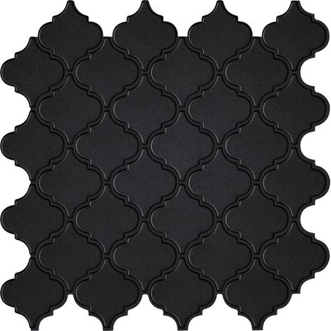 Dosseret mural autocollant pour cuisine, design haut de gamme noir mat 3D, carrelage mural auto-adhésif, carreaux autocollants pour cuisine et salle de bains (10 carreaux, 30,5 x 30,5 cm) (1/5)
