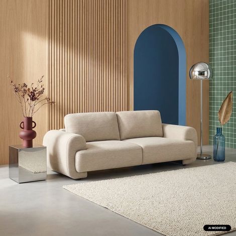 Canapé 3 places tissu - Zenio Tissu Beige (1/5)