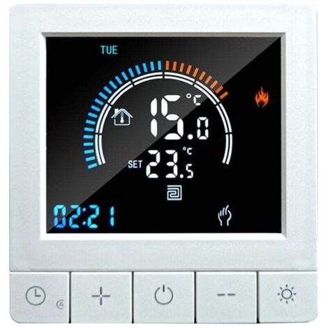 Thermostat Intelligent WiFi pour Chauffage au Sol électrique, Thermostat Connecté Programmable Plancher Chauffant Electrique 16A Noir (1/4)