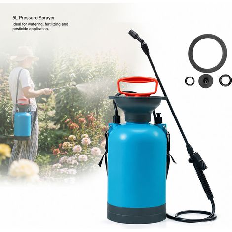 Spruzzatore a pressione da 5 litri - Giardino - Ugello regolabile - PP/PE - Comodo zaino per un efficace controllo delle erbacce e la protezione delle piante (1/5)