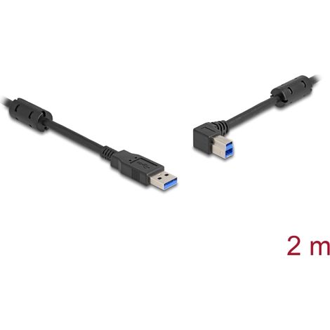 Delock Cable USB 5 Gbps Tipo-A macho a Tipo-B macho 90Â° acodado a la izquierda 2 m