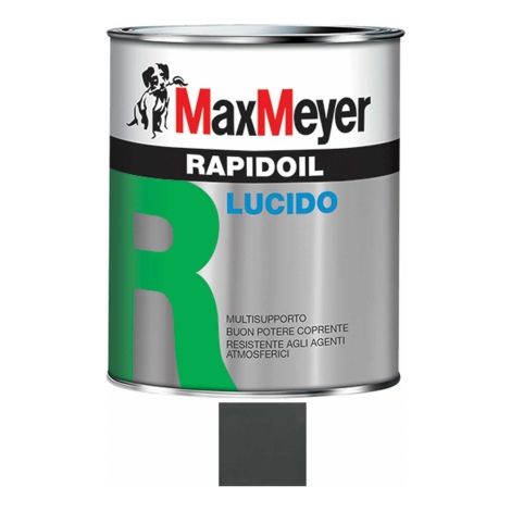 RAPIDOIL Smalto lucido a solvente per ferro e legno MaxMeyer Grigio Bluastro RAL 7031,0,375