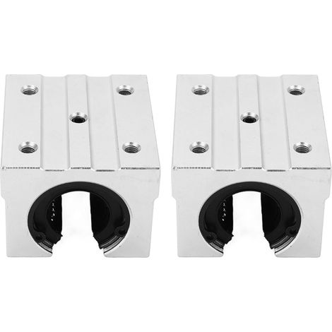 Support de rail de guidage linéaire en aluminium SBR25UU, type boîte ouverte, avec palier intégré. Vendu par lot de 2. (1/5)