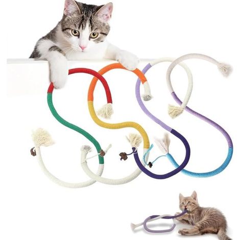 Jouet pour Chat - Non spécifié - 4 Pièces - Corde en coton - Sisal naturel - 70 cm (1/4)