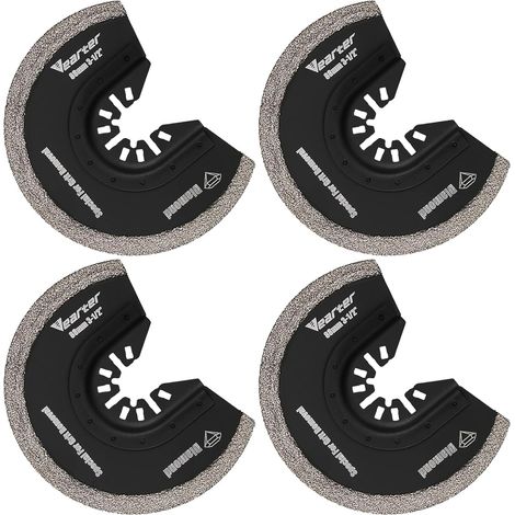 4 - Lame De Scie Oscillante - Accessoire Diamant - Coupe Carrelage Et Joint - Pour Rénovation Salle De Bain Et Sol - Gris - 8,9x6,8cm (1/5)
