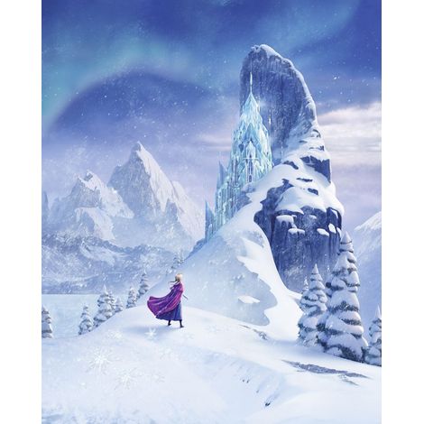 papier peint panoramique La Reine des neiges bleu - Komar (1/5)