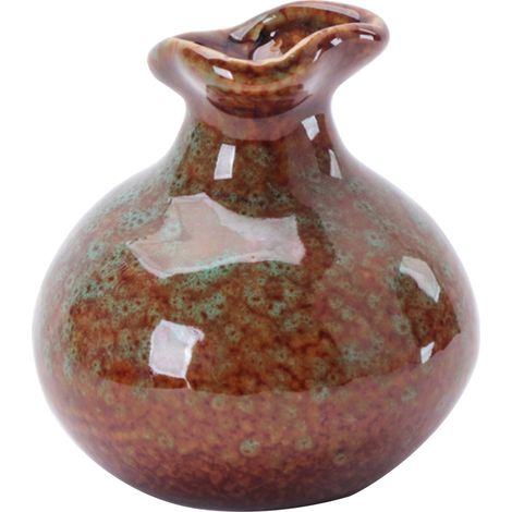 Jarrón artesanal – Artesanía francesa – Esmalte chino – Diseño elegante de cerámica de alta calidad – Resistente a la corrosión – Colores: rojo, amarillo, azul, verde – 8 x 7,5 cm, diámetro 3,2 cm – 1 (1/5)