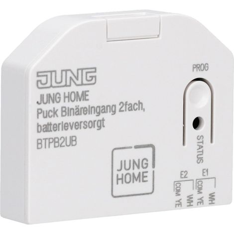 JUNG HOME BTPB2UB PUCK ENTRÉE BINAIRE DOUBLE BATTERIE BLUETOOTH MESH - MODULE D'ENTRÉE BINAIRE ENCASTRÉ