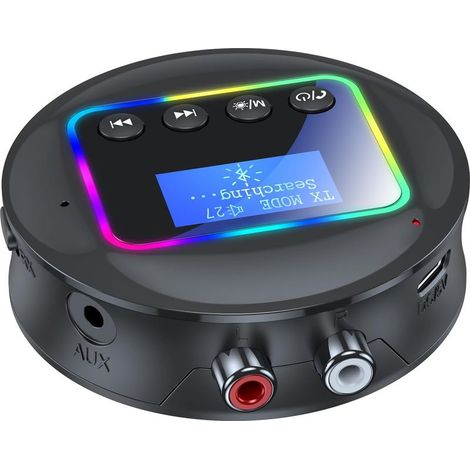 Récepteur Bluetooth 5.4 pour chaîne hi-fi, adaptateur récepteur sans fil pour TV, casque, enceintes, avion, home cinéma, PC, voiture. Compatible NFC, TF, AUX, RCA, faible latence et audio HD. (1/5)