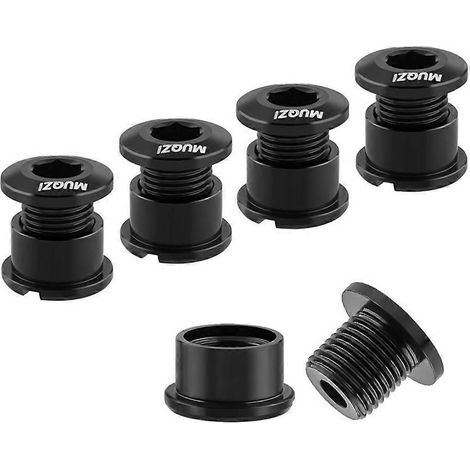 MUQZI Kit de 5 vis de plateau 6,5 mm pour vélos de route et VTT, noir (1/5)