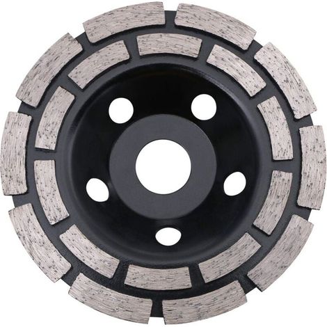 Disque Diamant à Meuler Béton 125 x 22,2 mm Double Rangée, Meule Diamantée Universelle pour Poncer Béton, Pierre, Granit Chape, Maçonnerie, Usage Universel (1/5)