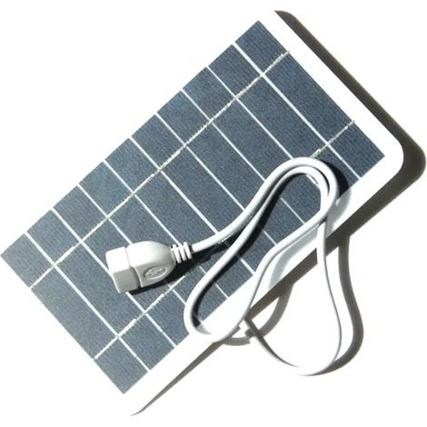 Panneau solaire compact 5V à port USB, cellule monocristalline en silicium, étanche et portable, pour camping, batteries externes et téléphones portables (1/5)
