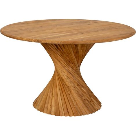 Mesa de comedor de madera marrón claro 130x130x75h cm (1/5)