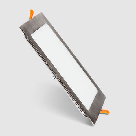 LED Einbaustrahler flach 15W Eckig SuperSlim Ausschnitt 180x180mm Silber 6000K Kaltweiß