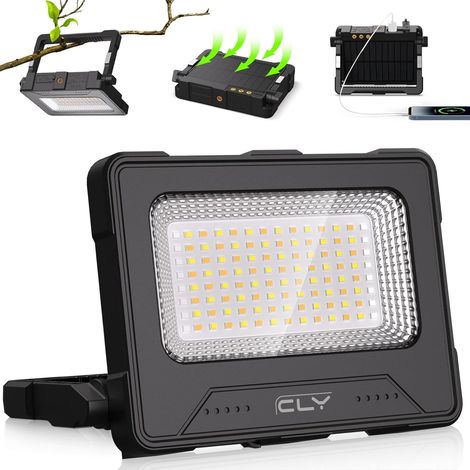 Projecteur LED Rechargeable USB 100W 12000MAH Projecteur Chantier  Portable Magnétique Lampe Led Rechargeable 4 Modes 5 Luminosité Batterie Externe D'urgence Avec Panneau Solaire Pour Camping (1/5)