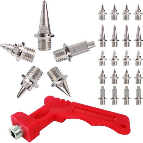 100 Stück Spikes aus Edelstahl, Ersatzspikes für Leichtathletik mit Schraubenschlüssel, für Laufschuhe, Weitsprung, Laufen, Wandern (silberfarben) (1/4)
