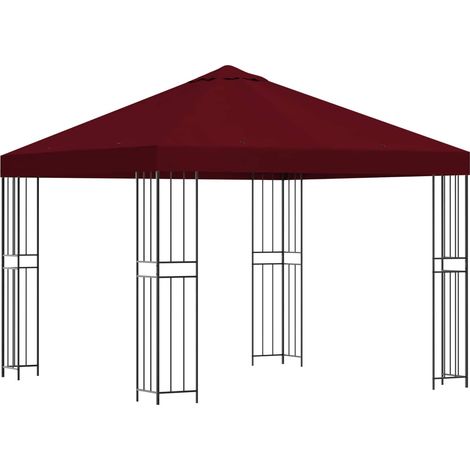 Gazebo 3 x 3 m Burgundy Polyester and Steel 190 gsm vidaXL (1/5)