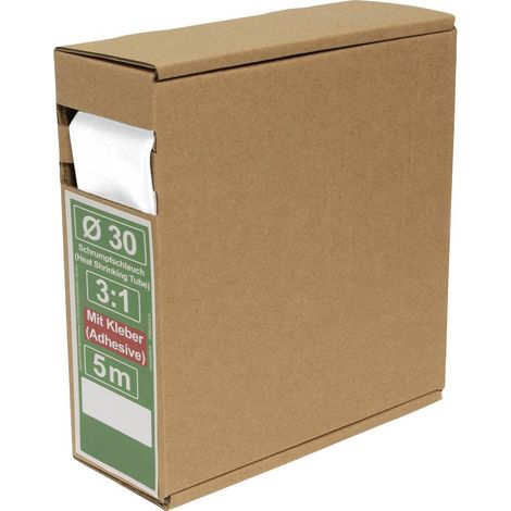 Quadrios 25CA495 Termoretraibile con colla Bianco 30 mm 10 mm Restringimento:3:1 5 m