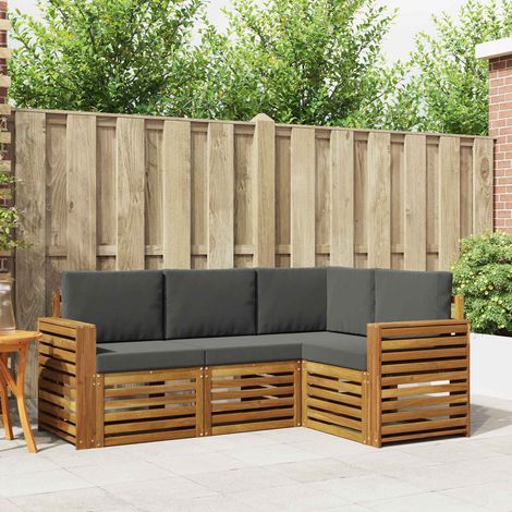 Sofagarnituren 4 pcs Natur und Anthrazit Massivholz Akazie (1/5)