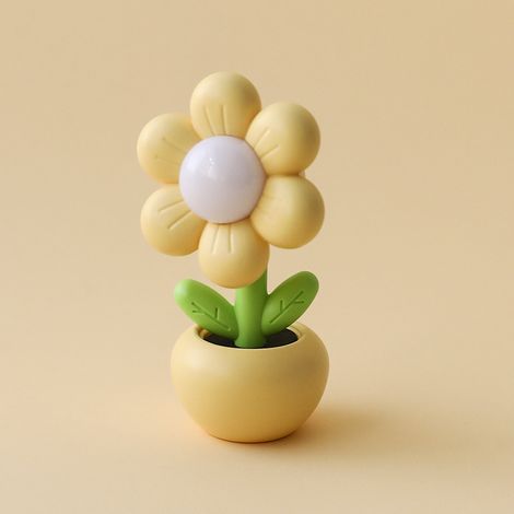 Mini lampe de chevet à fleurs jaunes, décoration de bureau, lampe de table, cadeau créatif (1/5)