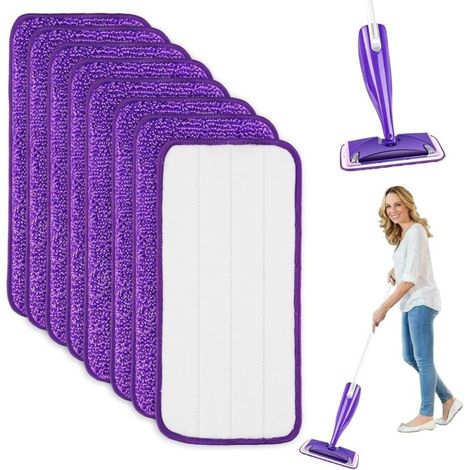 8 Pièces Applicable à pour Swiffer Wetjet Microfibre Lavable Kit,30x14cm Lingette Balai pour Swiffer Wetjet, Lingette pour Swiffer Wetjet Reutilisable, pour Nettoyer Les Sols Secs, Humides (1/4)
