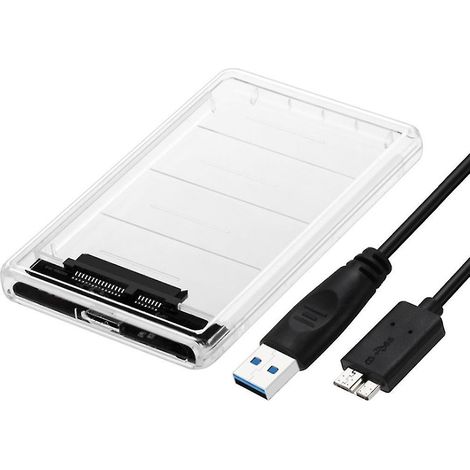 Couvercle transparent pour adaptateur SSD SATA USB 3.0 2,5 pouces 5 Gbit/s compatible 2 To UASP (1/4)