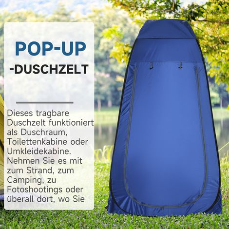 Cabine de douche pliable, tente toilette nomade avec étui de transport, fenêtre, abri change mobile, tente WC, cabine intimité, tente repliable, tente de rangement pour camping et plage