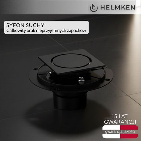 Drenaje puntual Helmken 37U4042MB, 100 x 100 mm, negro mate. (1/5)