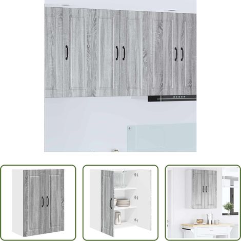Holzschrank - Küchenschrank Graues Sonoma 60 x 31 x 80 cm Holzwerkstoff (1/5)