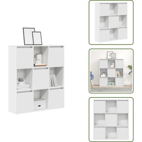 Libreria in truciolato - vidaXL Libreria Bianca 89x24x101,5 cm in Legno Multistrato - Libreria bianca