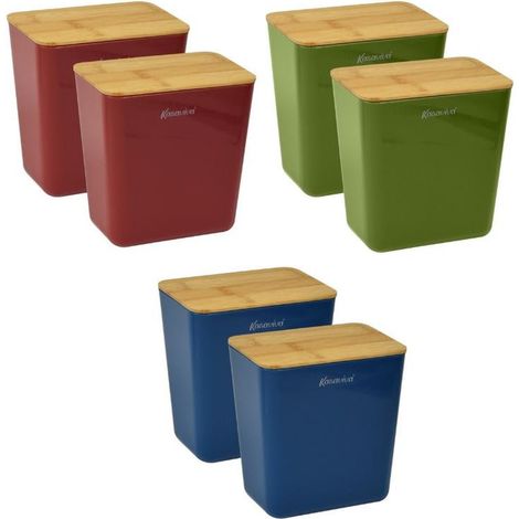Set 2 Pezzi Barattolo da Cucina Premium Kyoto Tappo in Bamboo 1 Litro 3 Colori (1/3)