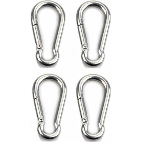 4pcs Heavy Duty Carabiner Clip Sports Locking Dogs Swing Hammock 304 Stainless Steel 8mm Thickness (1/4)